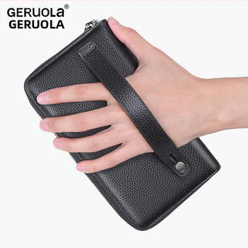Muška kožna clutch torba s držačem kartica, Gerola, zaštita od krađe, podstava od poliester