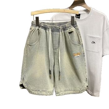 Tinejdžerske traper hlače za dječake, opuštena linija, kapri dužina, pamuk denim, ljeto, High Street stil