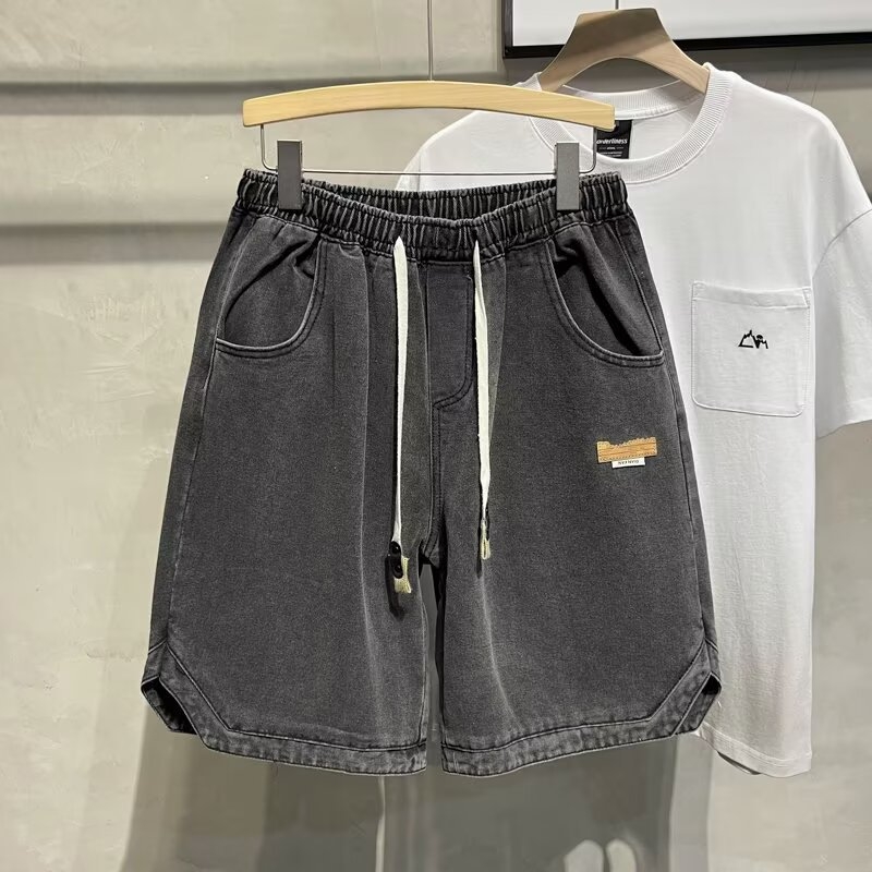 Tinejdžerske traper hlače za dječake, opuštena linija, kapri dužina, pamuk denim, ljeto, High Street stil