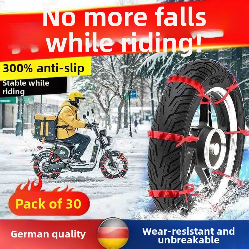 Set od 10 anti-kliznih lanaca i kabelskih zip-veza za električna vozila, debele i otporne na habanje, za motocikle i tricikle