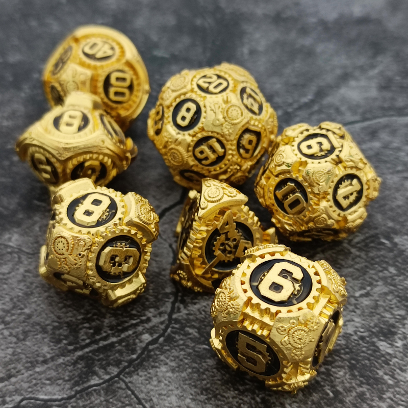 Fém D&D dobókocka – cink ötvözet, húszon oldalú polyhedrális dobókocka TRPG és Cthulhu társasjátékhoz, 195 g, 50 darabos csomag