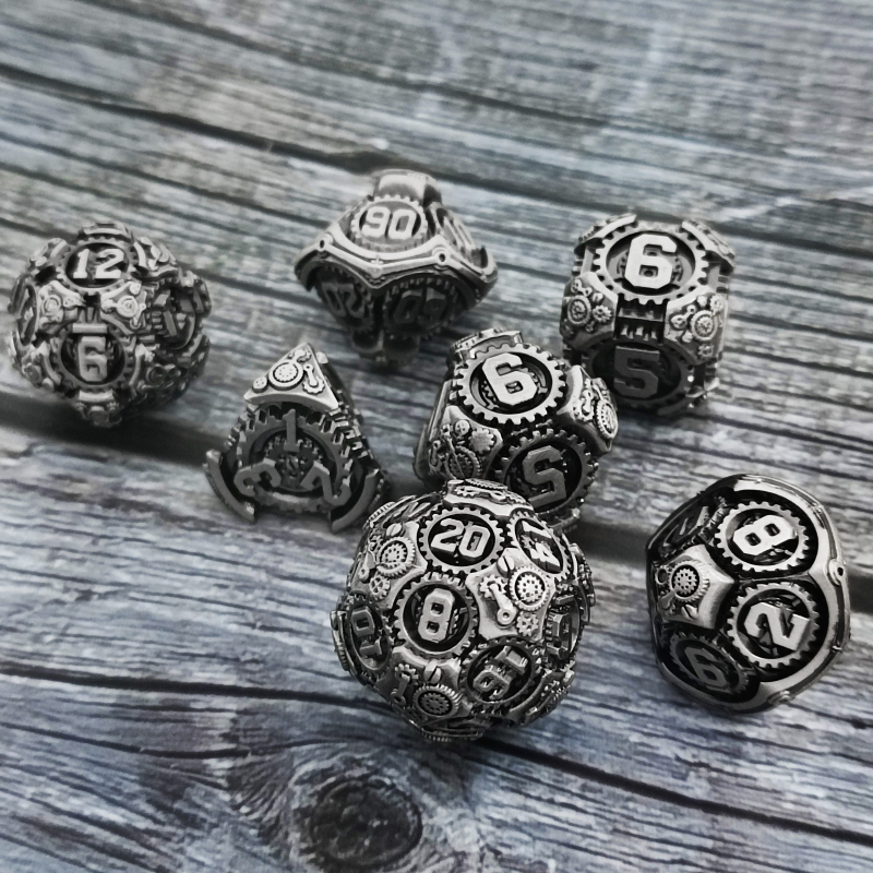 Fém D&D dobókocka – cink ötvözet, húszon oldalú polyhedrális dobókocka TRPG és Cthulhu társasjátékhoz, 195 g, 50 darabos csomag