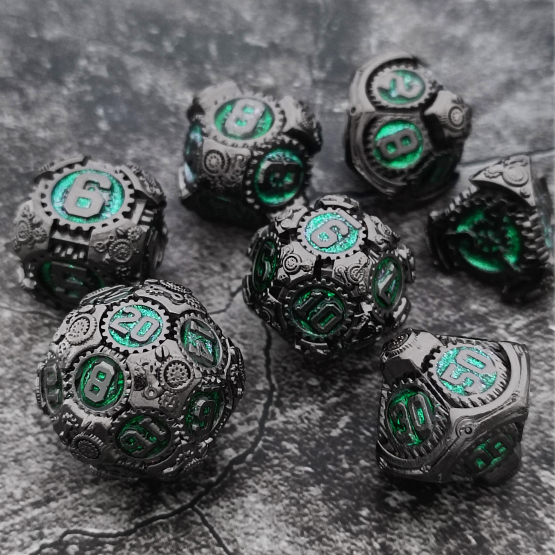 Fém D&D dobókocka – cink ötvözet, húszon oldalú polyhedrális dobókocka TRPG és Cthulhu társasjátékhoz, 195 g, 50 darabos csomag