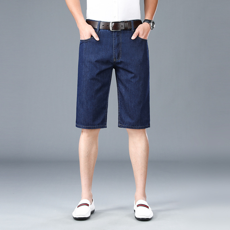 Мъжки памук-полиестер къси панталони, средна дължина, права кройка, летен сезон 2024, 72% памук / 26% полиестер / 2% полиуретанов еластичен влакна