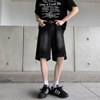 Muške traperice od denima, srednje duljine, vintage stil, ravni kroj, mikroelastičnost