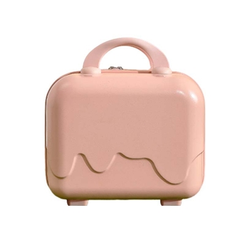 Karikatúra aranyos kozmetikai neszesszer bővíthető réteggel — ABS+PC, cipzáras nyitás, geometrikus mintázat, vízálló, hordozható sminktároló