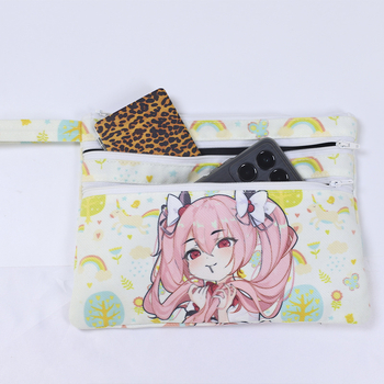 Vászon kozmetikai táska utazáshoz – anime rajzfilm stílus, uniszex, légáteresztő, vízálló, ultrakönnyű, antibakteriális