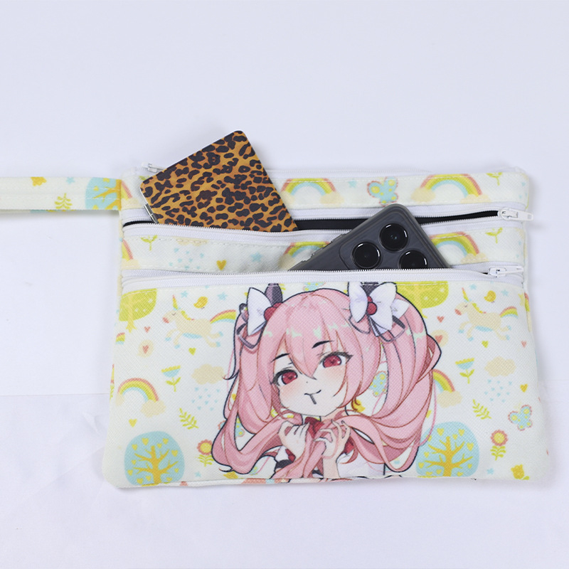 Vászon kozmetikai táska utazáshoz – anime rajzfilm stílus, uniszex, légáteresztő, vízálló, ultrakönnyű, antibakteriális