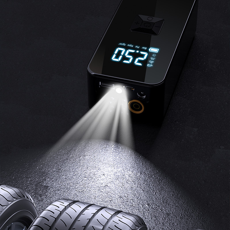Bežična prijenosna automobilska pumpa s digitalnim zaslonom, USB punjenje, protok zraka 35 L/min, snaga ispod 80 W, težina 465 g