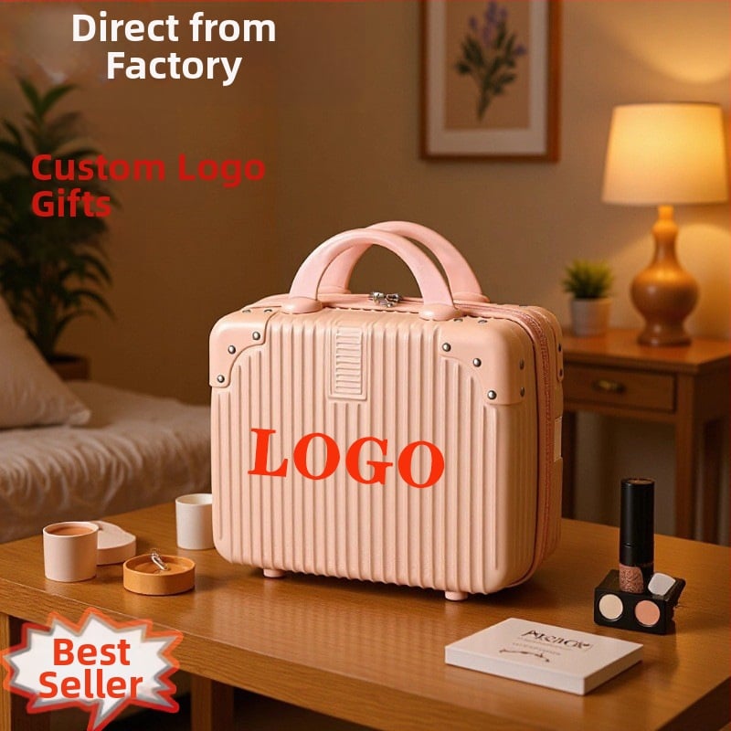 ABS sminktáska utazáshoz cipzárral, bővíthető, vízálló, 700 g, kézipoggyászhoz