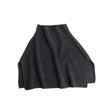 100% kasmír kötött poncsó magas gallérral és sállal, meleg télen