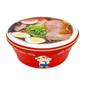 Japán-stílusú Shin-Chan rajzfilm sminktáska, ramen tál formájú, PU anyagú, otthoni tárolásra és utazásokhoz