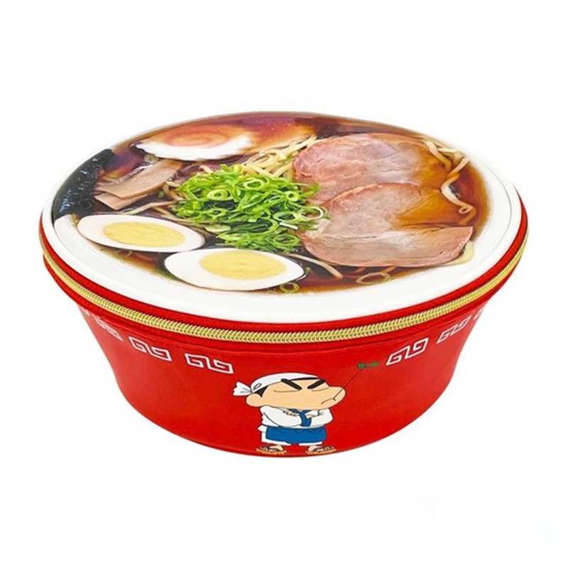 Japán-stílusú Shin-Chan rajzfilm sminktáska, ramen tál formájú, PU anyagú, otthoni tárolásra és utazásokhoz