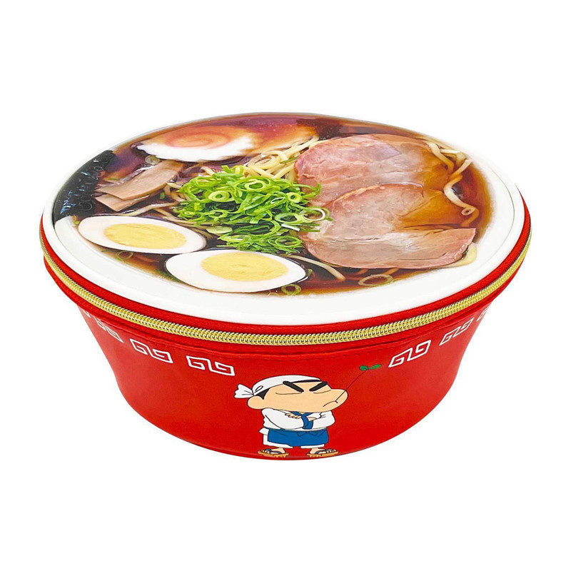 Japán-stílusú Shin-Chan rajzfilm sminktáska, ramen tál formájú, PU anyagú, otthoni tárolásra és utazásokhoz