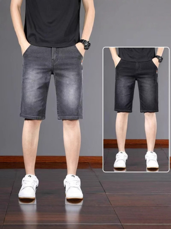 Muške traper šortse – Slim Straight kroj, 68% pamuk, mikroelastičnost, ljeto 2025