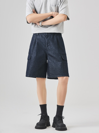 Muške traper kratke hlače, labav kroj, ulični stil, ljeto, 62,2% pamuk, APOCRITA'S F608