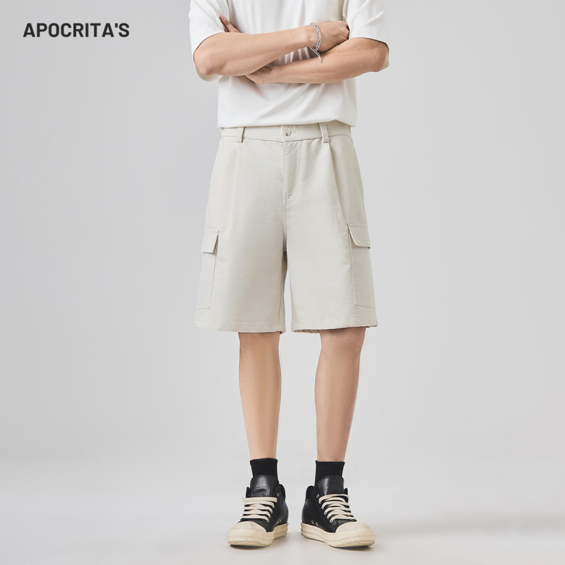 Muške traper kratke hlače, labav kroj, ulični stil, ljeto, 62,2% pamuk, APOCRITA'S F608