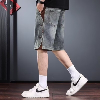 Muške traper šorceve, vintage slobodan kroj, duljina pet točaka, pamuk 70%, nježna rastezljivost