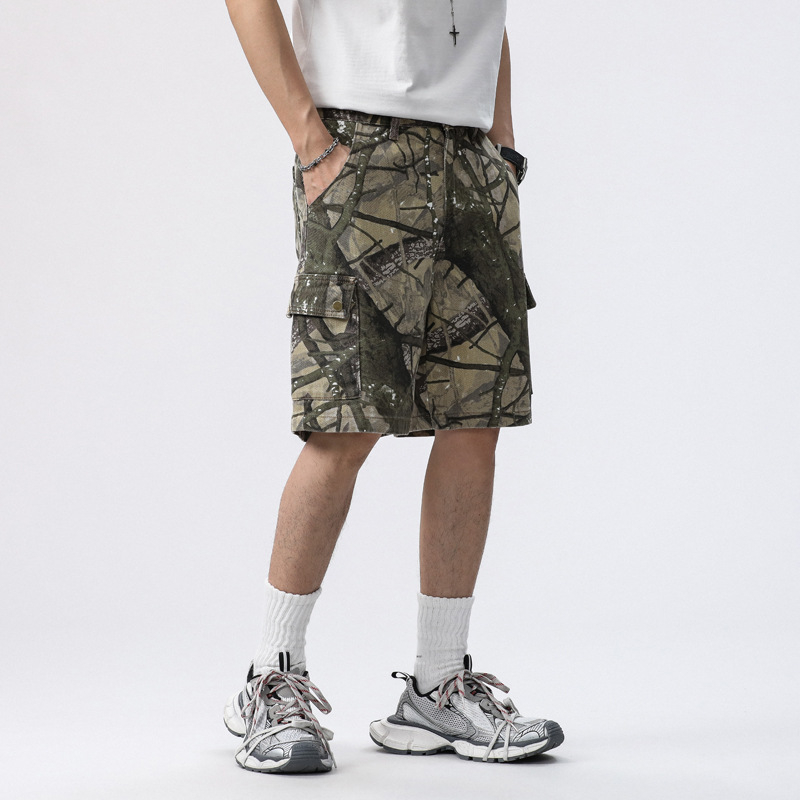 Široke denim šortse s ravnim krojem, srednji struk, pet džepova, 100% pamuk denim