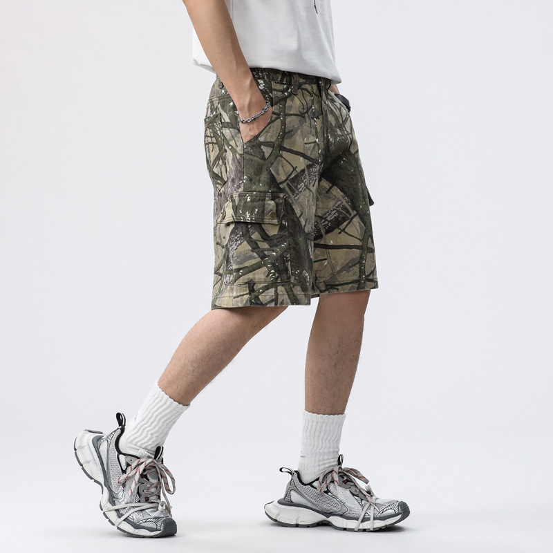 Široke denim šortse s ravnim krojem, srednji struk, pet džepova, 100% pamuk denim