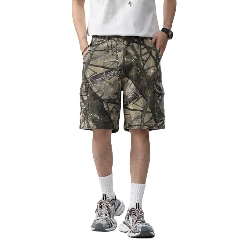 Široke denim šortse s ravnim krojem, srednji struk, pet džepova, 100% pamuk denim