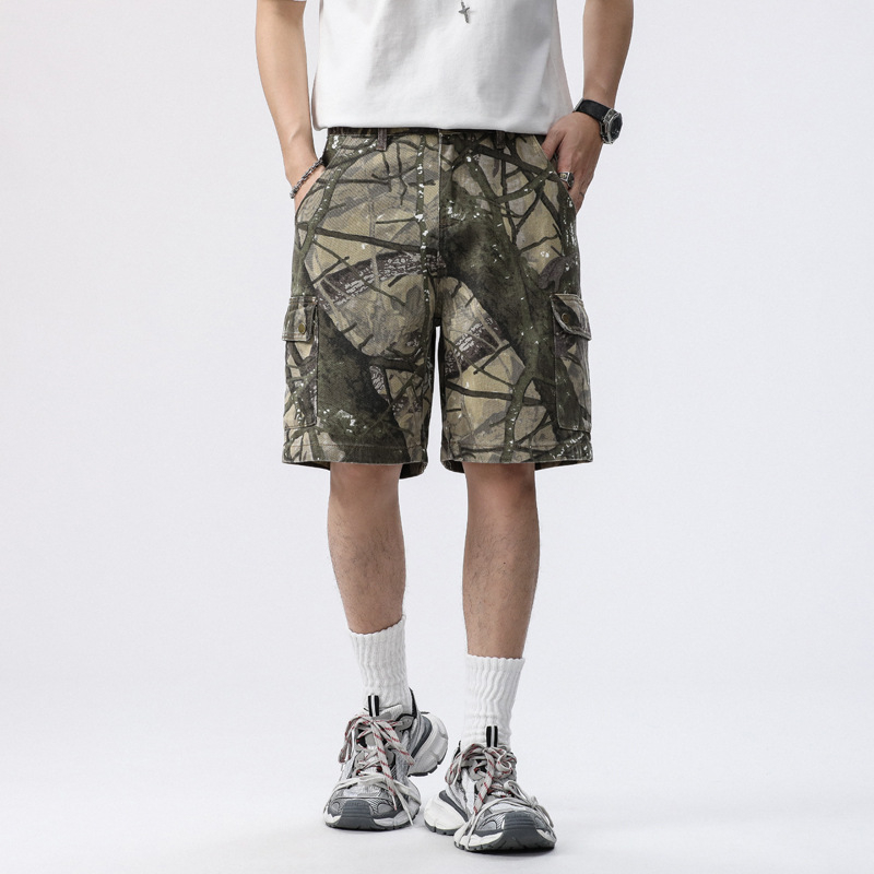 Široke denim šortse s ravnim krojem, srednji struk, pet džepova, 100% pamuk denim