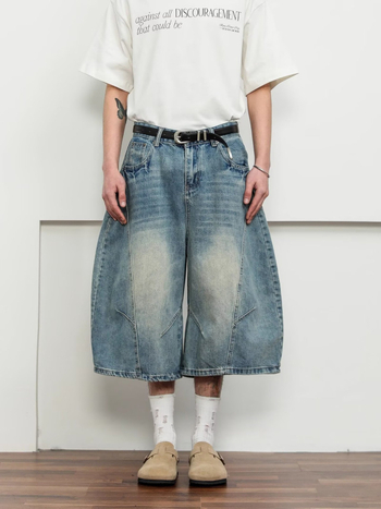 Unisex kratke traperice, poliester, mikroelastičnost, ravni kroj, retro streetwear