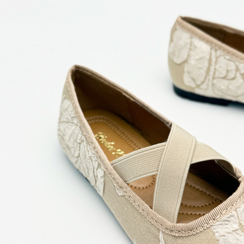 Dječje platnene cipele za djevojčice, stil princeze, niski gornji dio, vezene cvjetne motive, gumena potplat