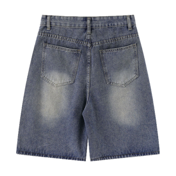 Traper kratke hlače uniseks, retro cvjetni vez, ležernog kroja, bez elastana, ljeto