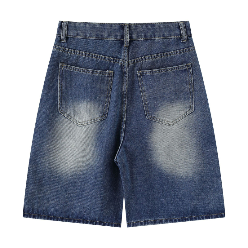 Traper kratke hlače uniseks, retro cvjetni vez, ležernog kroja, bez elastana, ljeto