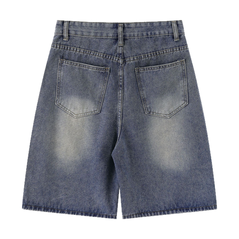 Traper kratke hlače uniseks, retro cvjetni vez, ležernog kroja, bez elastana, ljeto