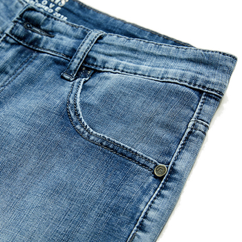 Džins šorts s labavim ravnim krojem, pamuk-smjesavina, mikroelastičnost, ljeto