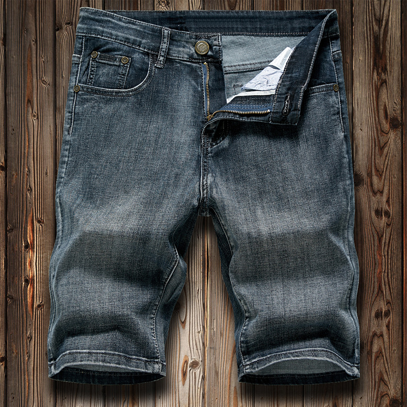 Džins šorts s labavim ravnim krojem, pamuk-smjesavina, mikroelastičnost, ljeto