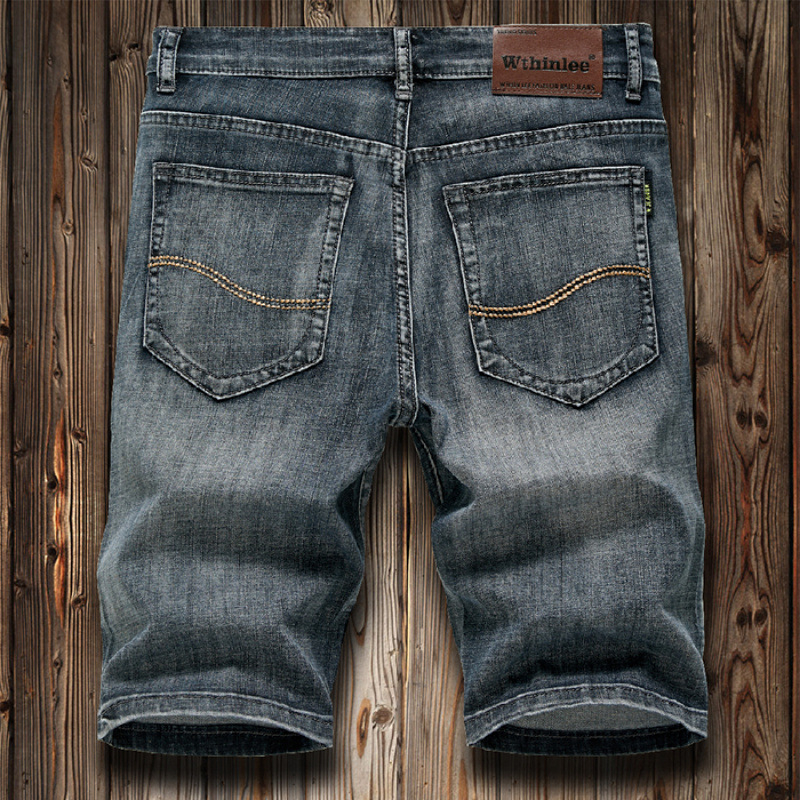 Džins šorts s labavim ravnim krojem, pamuk-smjesavina, mikroelastičnost, ljeto