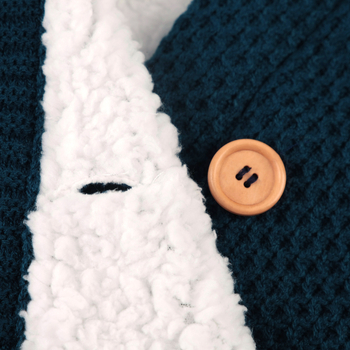 Dječji jacquard presvučeni spavaći vreć za kolica; debeli pleteni dizajn s kopčom. Višenamjenski spavaći vreć/deka; materijal: akril; težina 500 g; punilo: pamuk fleece.