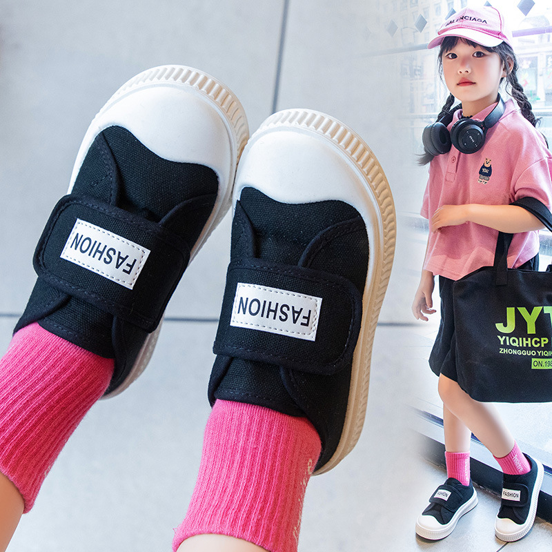 Dječje platnene tenisice za djevojčice, s niskim gornjim dijelom, zatvaranje na Velcro, gumeni potplat, za djecu od 4 do 12 godina