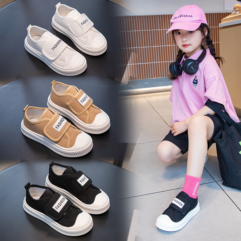 Dječje platnene tenisice za djevojčice, s niskim gornjim dijelom, zatvaranje na Velcro, gumeni potplat, za djecu od 4 do 12 godina