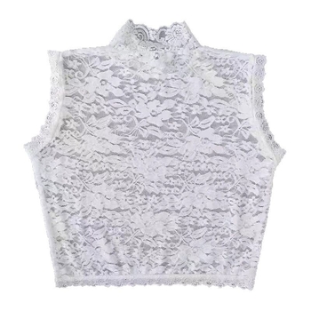 Čipkasta osnovna bluza s lažnim ovratnikom za žene, materijal poliesterska svila, uzor pivonija, moderna i svestrana, proljeće 2025