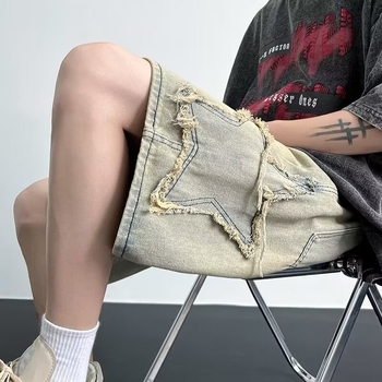 Džins šorc, široka silueta, ljeto, korejski stil