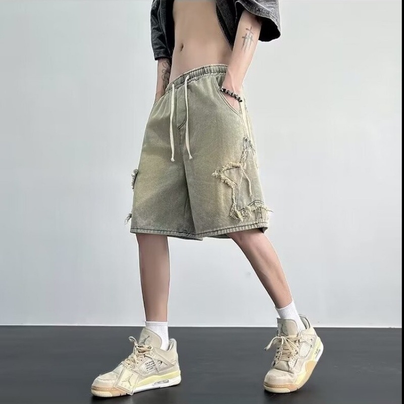 Džins šorc, široka silueta, ljeto, korejski stil