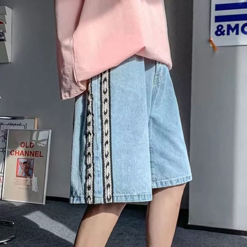 Muške traper šorceve, ljeto 2025, opuštena silueta, streetwear stil