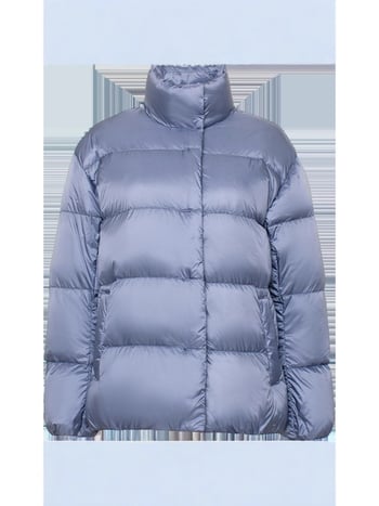 Ženska jakna od najlona s kačjim downom, srednja debljina, redovita kroj, stojeći ovratnik, duljina 50-65 cm