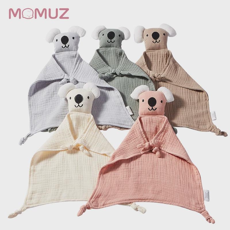 Koala Comfort Towel za novorođenčad, dvostruko složena gaz, karikatura uzorak, brend momuz, pogodno za proljeće, ljeto i jesen