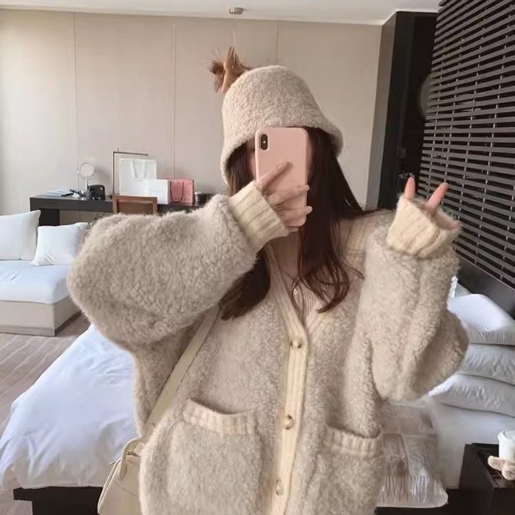 Pulover cardigan din bumbac cu elastan, decolteu în V, mâneci lungi, stil prințesă, primăvara 2025