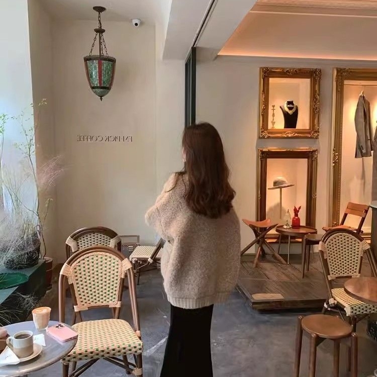 Pulover cardigan din bumbac cu elastan, decolteu în V, mâneci lungi, stil prințesă, primăvara 2025