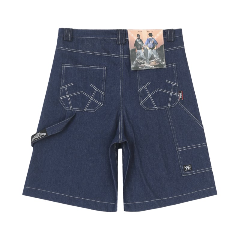 Muške traperice vintage hip-hop stil, ravni kroj, kratka duljina, pamuk denim
