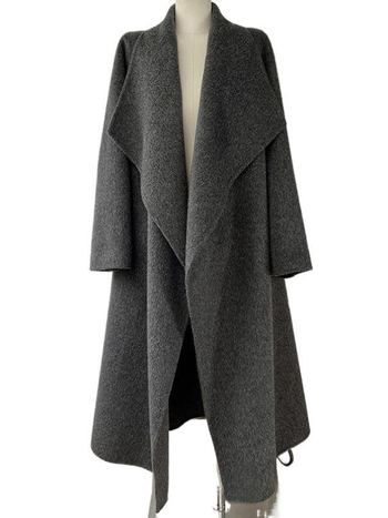 Női kasmírs köpeny kabát, hosszú, galléros, vastag anyag, gombokkal és zsebekkel