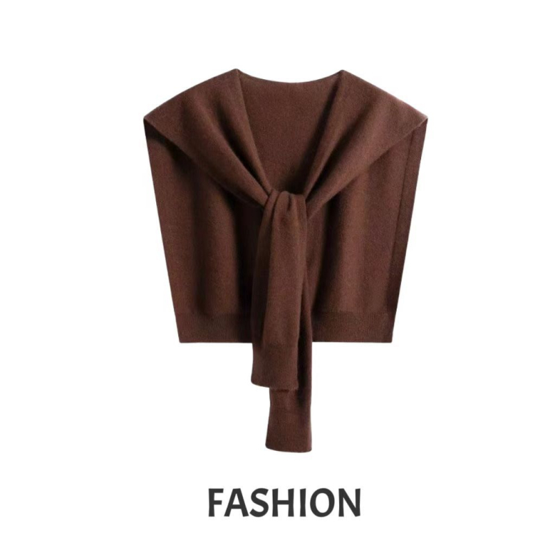 Vuneni pleteni šal, jednofaran uzorak, warp tkanje, jacquard obrada, lagani luksuzni stil, srednja duljina