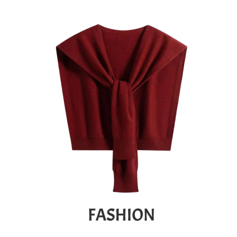 Vuneni pleteni šal, jednofaran uzorak, warp tkanje, jacquard obrada, lagani luksuzni stil, srednja duljina