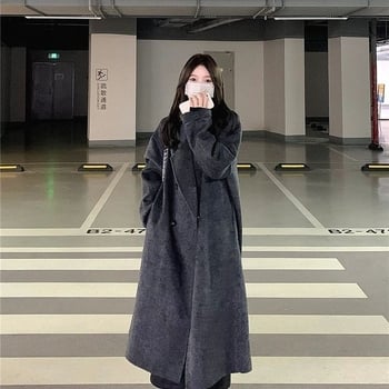 Női Chenille kabát spandex-szel, őszi 2025, rövid hossz 40–50 cm, 3/4 ujja, fél nyitott gallér